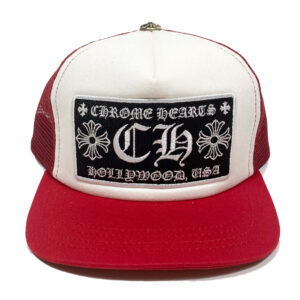 Chrome Hearts CH Hollywood Trucker Hat – Red-White