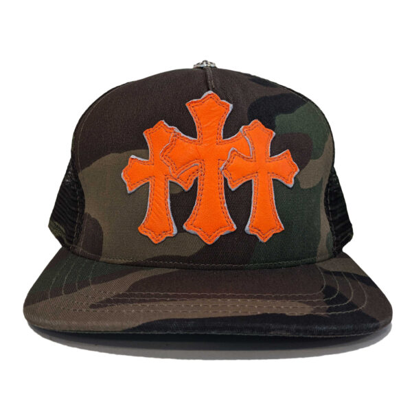 Chrome Hearts Cemetery Trucker Hat – Camo-Orange