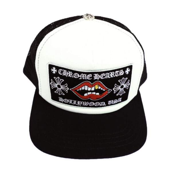 Chrome Hearts Chomper Hollywood Trucker Hat – Black-White