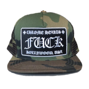 Chrome Hearts FUCK Hollywood Trucker Hat – Camo