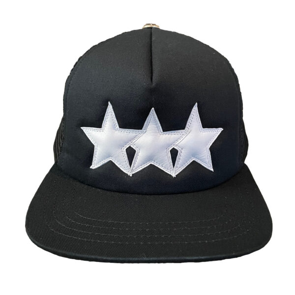 Chrome Hearts Leather Star Trucker Hat – Black White